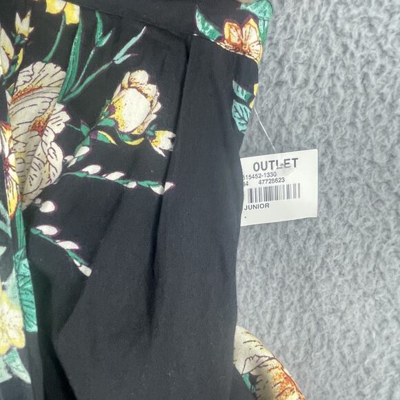 Derek Heart Skirt Shorts Womens Jr M Black Floral Maxi Flowing Boho Lightweight - Picture 11 of 11